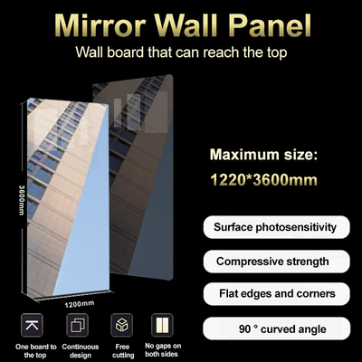 Amitié pour l'environnement Intérieur Bambou Charbon de bois Miroir Panneaux muraux PVC Miroir Finition en bois