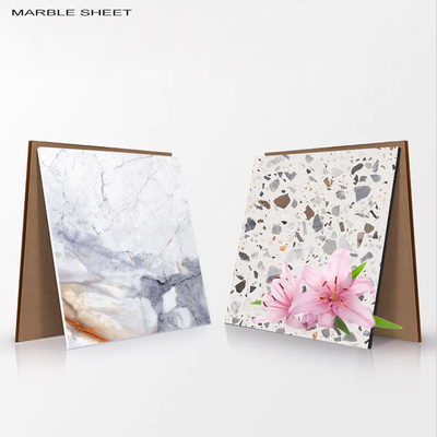 Environnemental Bambous charbon de bois placage intérieur panneau mural en marbre PET