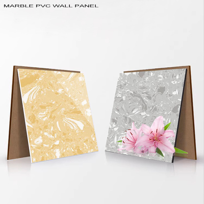 Panneau de marbre murale de 5 mm de haute brillance moderne et attrayant pour la feuille de marbre PVC intérieure