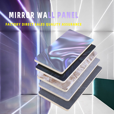 Panneau en bambou de mur de fibre de mur de décoration de miroir d'intérieur de PVC 2.44m 2.6m 2.8m